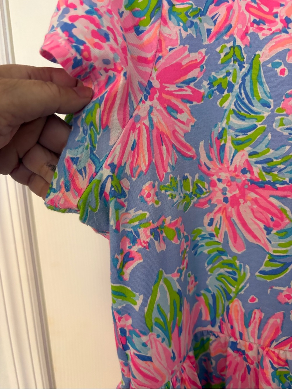 Lilly Pulitzer Geanna Short Sleeve Sunrise Bay Blue Peri Dress - Picture 3 of 3